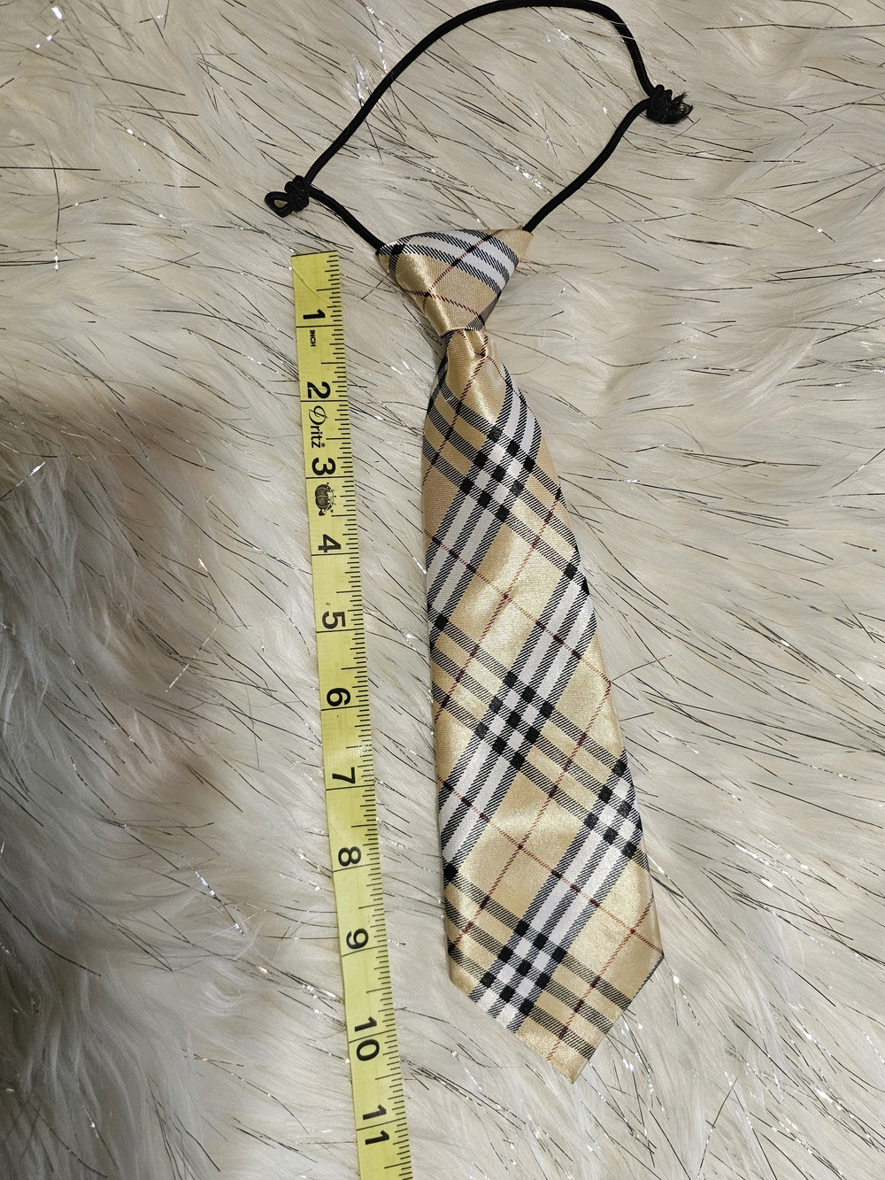 Boys' Gold Plaid Adjustable Neck Tie - Picture 1 of 2
